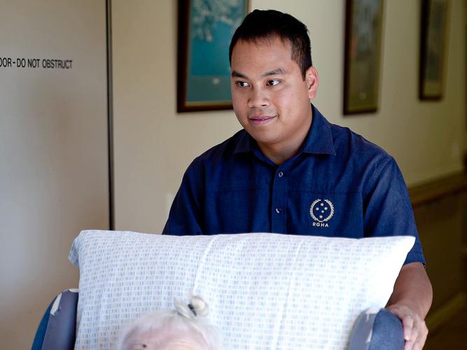 Josh has found meaningful employment at Ridleyton Greek Home for the Aged with help from Barkuma. [Source: Supplied]