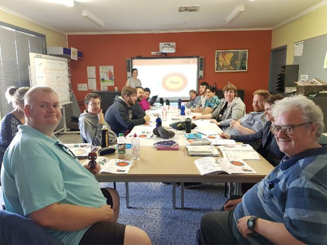 The Christie Centre team enjoying the Keys To Success - Self Advocacy Training in Mildura [Source: VALID]
