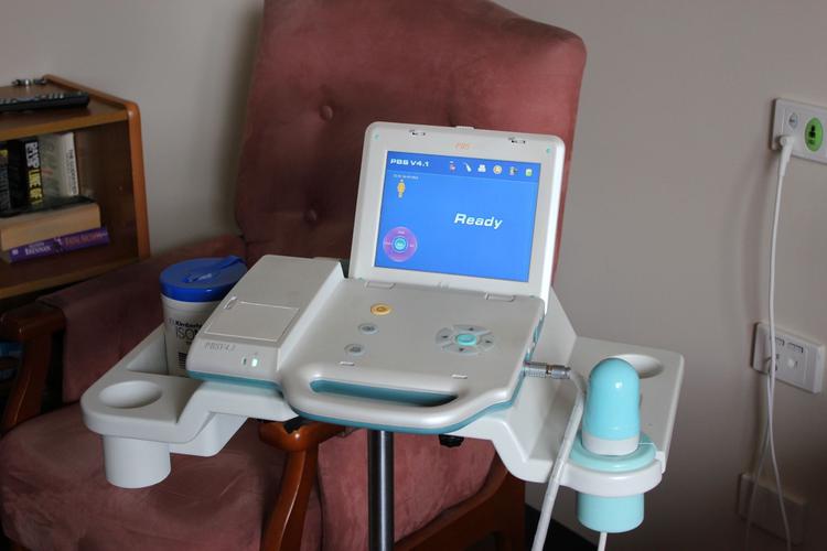 The bladder scanner is a non-invasive, 3D ultrasound device.