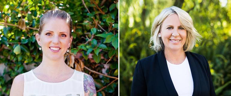 #celebratingwomeninagedcare founders Samantha Bowen (left) and Amanda Terranova. (Source: #celebratingwomeninagedcare)