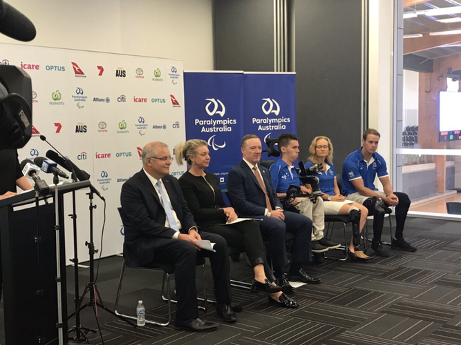Prime Minister Scott Morrison announced a new funding investment of $12 million at the rebrand launch event in Sydney on Wednesday [Source: Paralympics Australia Twitter]