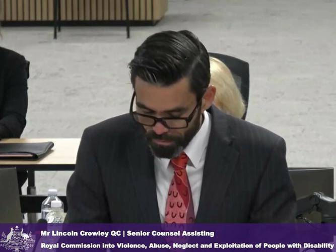 Senior Counsel Assisting Lincoln Crowley speaks at the Disability Royal Commission‘s eighth public hearing in Brisbane [Source: Disability RC]