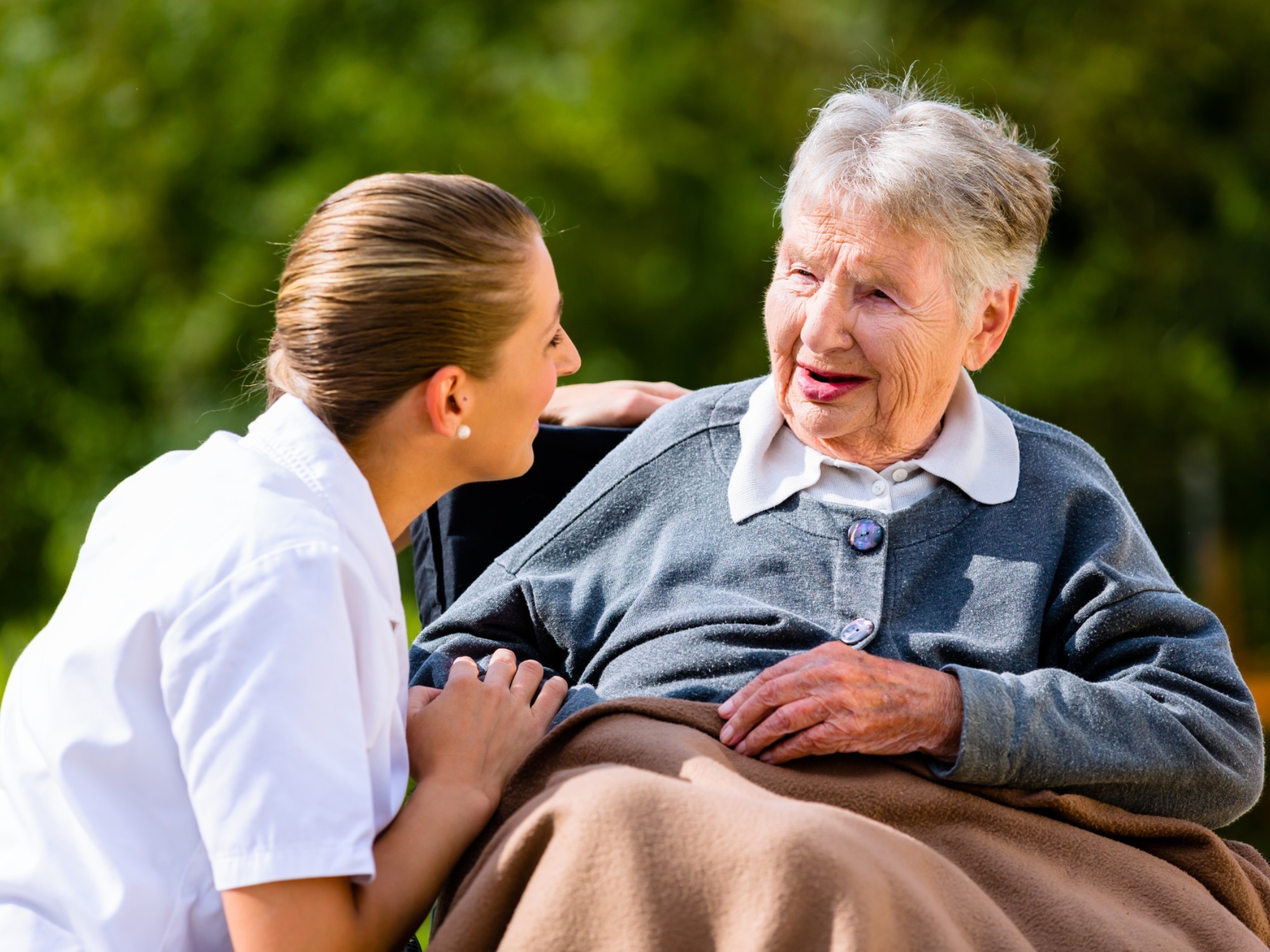 Older woman with her home care support worker