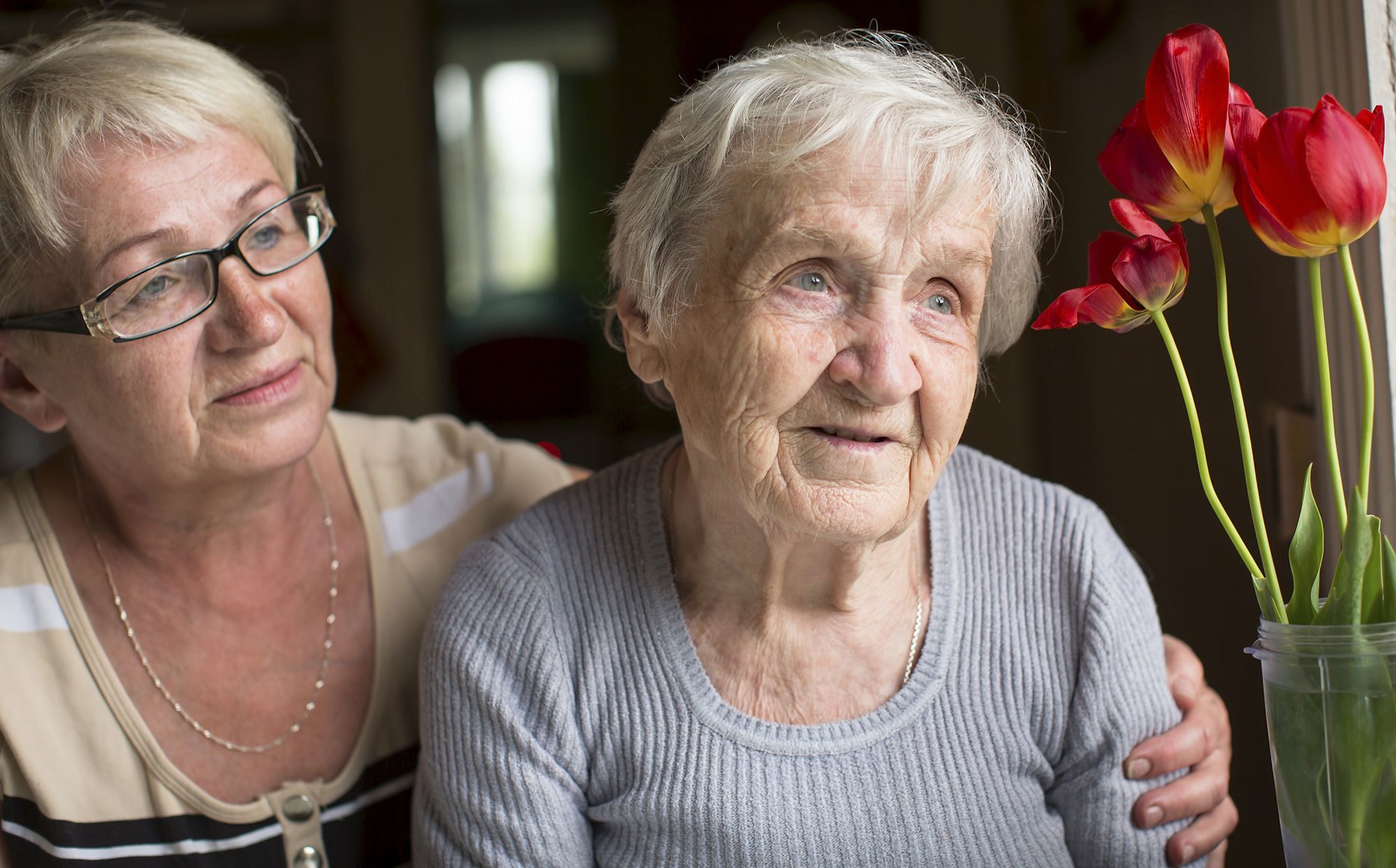 Older women with her carer (Source: Shutterstock)