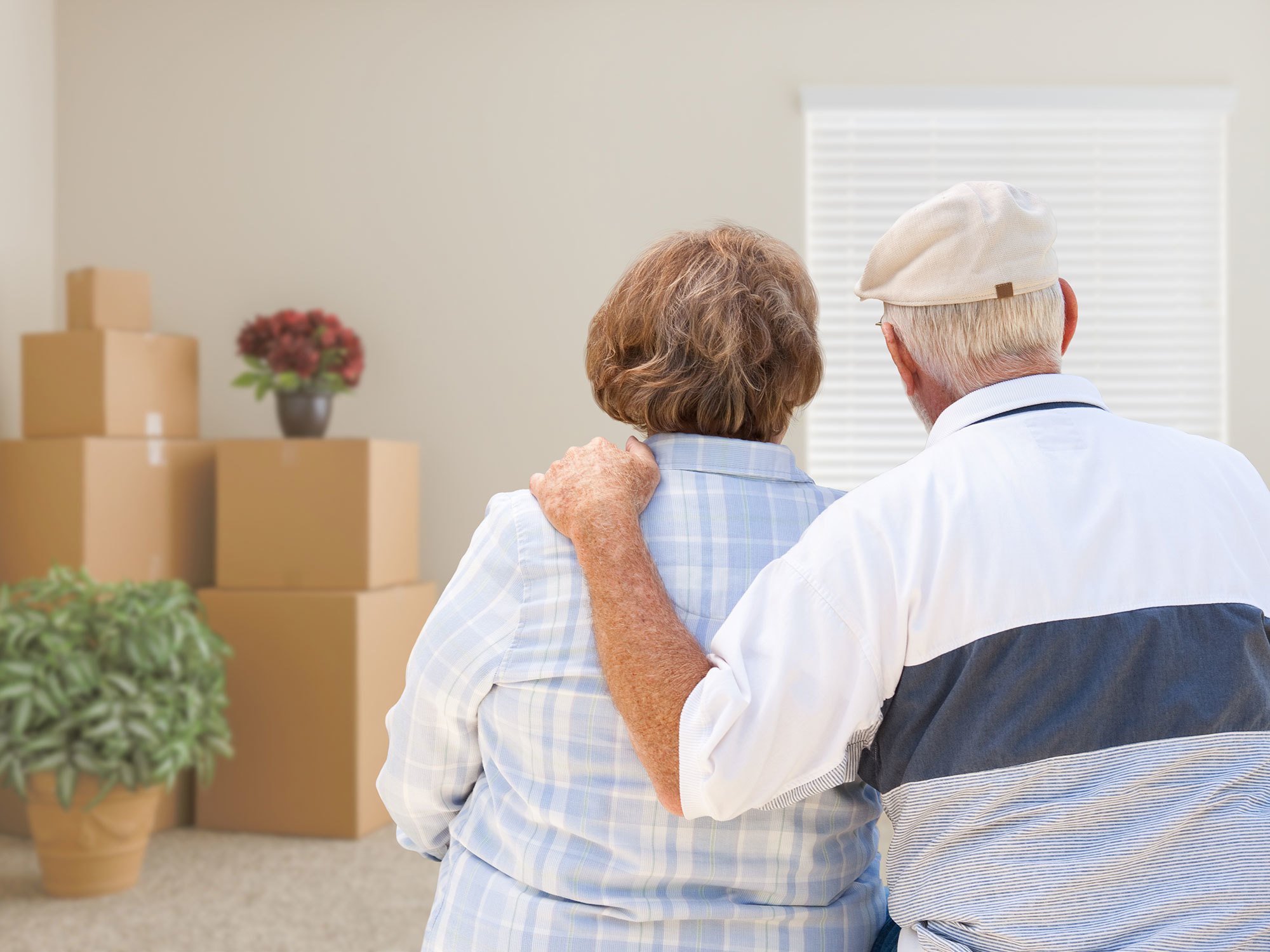 Older couple moving from their home